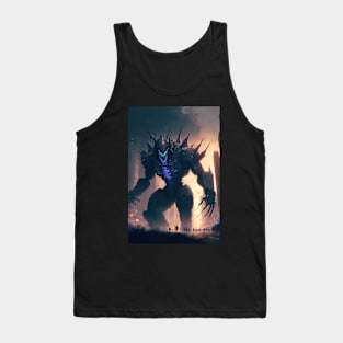 Monster giant robot cyborg attacking the city Tank Top